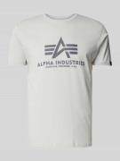 Alpha Industries T-Shirt mit Label-Print in Hellgrau, Größe XS