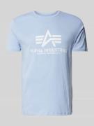 Alpha Industries T-Shirt mit Label-Print in Hellblau, Größe XS