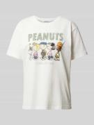 Jake*s Casual T-Shirt mit Peanuts®-Print in Offwhite, Größe S