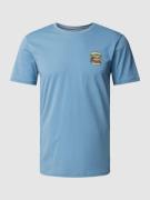 Blend T-Shirt mit Label-Print in Blau, Größe S