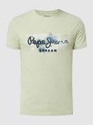 Pepe Jeans T-Shirt aus Baumwolle Modell 'Golders' in Schilf, Größe XS