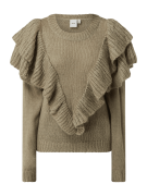 ICHI Pullover mit Volants Modell 'Ihmara' in Khaki, Größe S