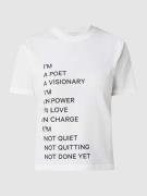 YOUNG POETS SOCIETY Cropped T-Shirt mit Message Modell 'Principles Tan...
