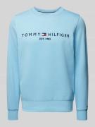 Tommy Hilfiger Sweatshirt mit Label-Stitching in Hellblau, Größe M
