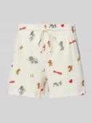 Jake*s Casual Loose Fit Pyjama-Shorts mit Tom&Jerry®-Print in Offwhite...