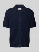 JAKE*S STUDIO MEN Regular Fit Poloshirt mit Lochmuster in Marine, Größ...