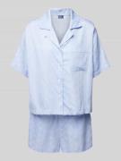 Polo Ralph Lauren Pyjama mit Allover-Logo-Muster in Blau, Größe XS