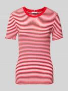 Tommy Hilfiger Slim Fit T-Shirt mit Streifenmuster in Rot, Größe S