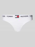 TOMMY HILFIGER String mit Label-Bund Modell 'THONG' in Weiss, Größe S