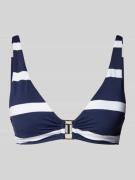 Lauren Ralph Lauren Bikini-Oberteil mit Streifenmuster in Dunkelblau, ...