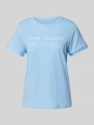 Tom Tailor T-Shirt mit Label-Stitching in Hellblau, Größe S