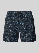 HUGO Straight Leg Badehose mit Allover-Label-Muster Modell 'MARCO' in ...