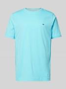 Fynch-Hatton T-Shirt mit Logo-Stitching in Aqua, Größe S
