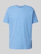 Fynch-Hatton T-Shirt mit Logo-Stitching in Rauchblau Melange, Größe S