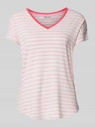 Fransa T-Shirt mit Streifenmuster Modell 'Feporsi' in Pink, Größe XS
