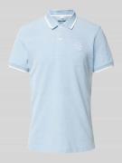 Blend Poloshirt mit Label-Stitching in Blau, Größe S