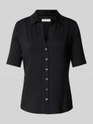 Marc O'Polo T-Shirt mit durchgehender Knopfleiste in Black, Größe XS