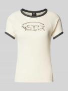 G-Star Raw T-Shirt mit Label-Print Modell 'Eyben' in Offwhite, Größe X...