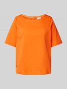 Milano Italy Blusenshirt mit Rundhalsausschnitt in Orange, Größe 42