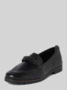 Tamaris Loafers aus Leder in unifarbenem Design in Black, Größe 37