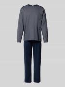 Mey Pyjama mit Streifenmuster Modell 'BENNISON' in Dunkelblau, Größe M