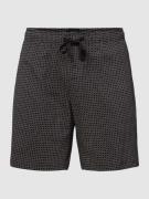 Schiesser Sweatshorts mit Karomuster Modell 'Boxer' in Black, Größe L