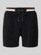 BOSS Shorts mit elastischem Label-Bund in Black, Größe L