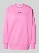 Nike Oversized Sweatshirt mit Label-Stitching in Pink, Größe XS