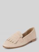 Tamaris Loafers aus Leder in unifarbenem Design in Sand, Größe 38