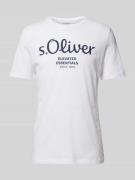 s.Oliver RED LABEL T-Shirt mit Label-Print in Weiss, Größe M