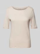 Christian Berg Woman T-Shirt in unifarbenem Design in Sand, Größe 40