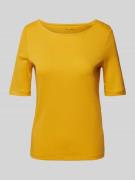 Christian Berg Woman T-Shirt in unifarbenem Design in Senf, Größe 36