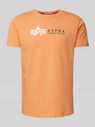 Alpha Industries T-Shirt mit Label-Print in Orange, Größe XS