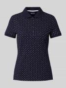 Montego Slim Fit Poloshirt mit Allover-Muster in Dunkelblau, Größe XS