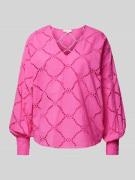 Only Bluse mit V-Ausschnitt Modell 'DORA' in Pink, Größe M