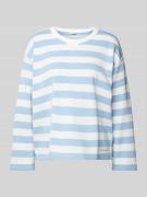 Tom Tailor Sweatshirt mit Streifenmuster in Hellblau, Größe L