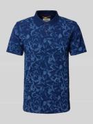 camel active Slim Fit Poloshirt mit floralem Muster in Marine, Größe L