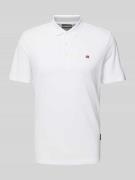 Napapijri Slim Fit Poloshirt mit Logo-Stitching Modell 'EALIS' in Weis...