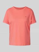 OPUS T-Shirt mit Motiv-Stitching Modell 'Serz' in Koralle, Größe 38