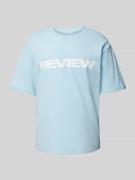 REVIEW T-Shirt mit Rundhalsausschnitt in Eisblau, Größe XXL