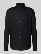 Profuomo Slim Fit Businesshemd aus Twill in Black, Größe 38