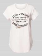 Zadig & Voltaire T-Shirt mit Motiv-Stitching Modell 'WOOP' in Hellrosa...