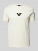 Emporio Armani T-Shirt mit Label-Stitching in Offwhite, Größe L