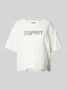 Esprit T-Shirt mit Logo-Print Modell 'MIA' in Weiss, Größe 34