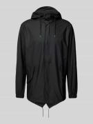 RAINS Jacke mit Pattentaschen Modell 'Fishtail' in Black, Größe S