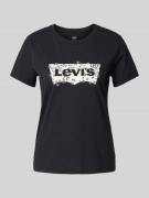 Levi's® T-Shirt mit Label-Print und Rundhalsausschnitt in Black, Größe...