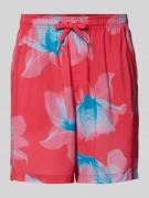 ARMANI EXCHANGE Regular Fit Shorts mit floralem Print in Koralle, Größ...