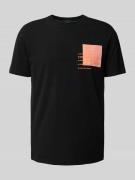 BOSS Green T-Shirt mit Label-Print Modell 'Teebero' in Black, Größe XX...