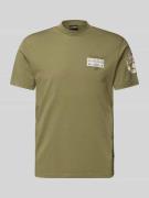 Napapijri T-Shirt mit Label-Patch Modell 'AMUNDSEN' in Oliv, Größe S