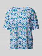 Brax Blusenshirt mit Allover-Muster Modell 'CALLY' in Blau, Größe XS